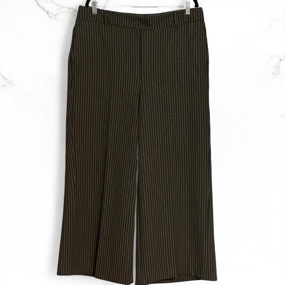 Jones New York Pull On Wide Leg Pants Sz 1X Black Pinstripe Stretch Pockets NWT - Picture 2 of 10